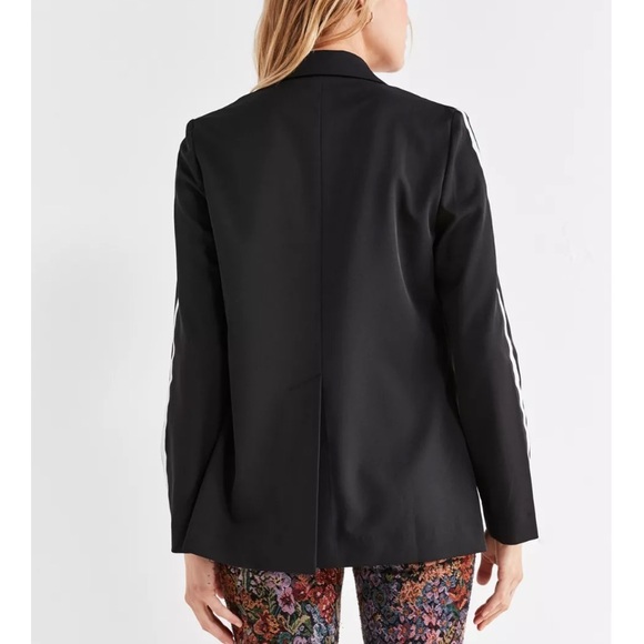 NWOT. Urban Outfitters Sports Strip Blazer. Black with white stripe. Size S. - Picture 5 of 9
